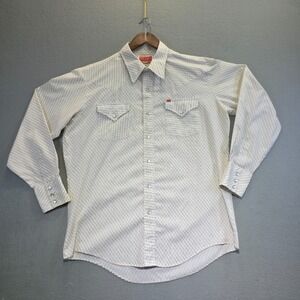 Ely Plains Mens Multicolor Stripe Long Sleeve Pearl Snap Dress Shirt Sz 16.5-34